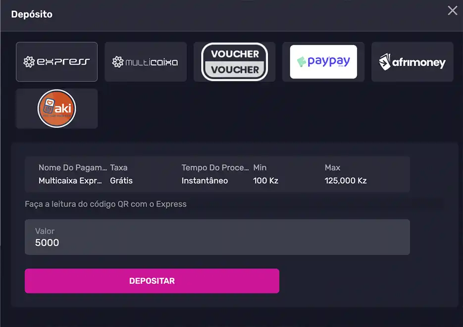 Depositar na elephantbet