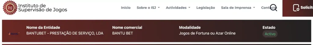 licença ISJ Bantubet