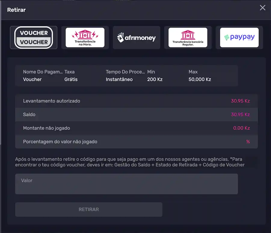 Levantamento na elephantbet