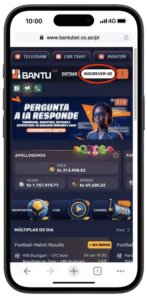 registar-se na bantubet